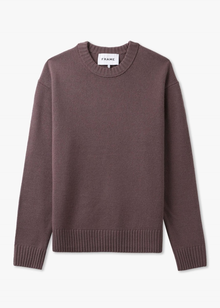 Mens FRAME Knitwear | Mens Cashmere Crew Neck Sweatshirt In Dry Rose