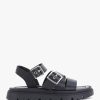 Womens SHOE THE BEAR Flats | Womens Rebecca Leather Buckled Sandals In Black