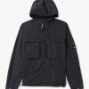 Mens C.P. COMPANY Coats & Jackets | Mens Chrome-R Hooded Jacket In Black