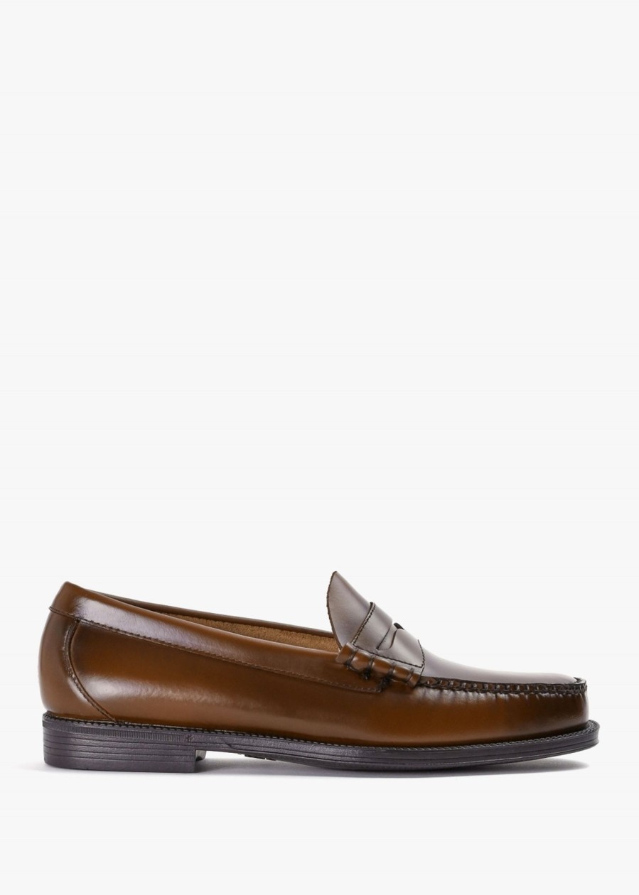 Mens G.H.BASS Loafers | Mens Easy Weejun Larson Penny Loafers In Mid Brown