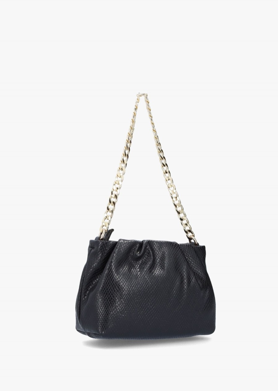 Womens VALENTINO Shoulder Bags | Womens Poplar Reptile Chain Handle Bag In Nero Black