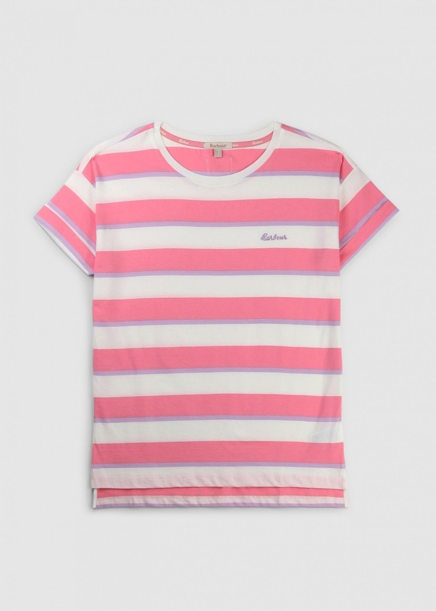 Womens BARBOUR Tops | Ba Acanthus Stripe T Shirt