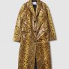 Womens STAND STUDIO Coats & Jackets | Womens Zoie Snake Skin Print Overcoat In Dark Honey Snake