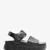 Womens FLY LONDON Sandals | Womens Cree Leather Slab Sandals In Black