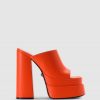 Womens VERSACE Heels | Women'S Aevitas Platform Mule Heels In Orange