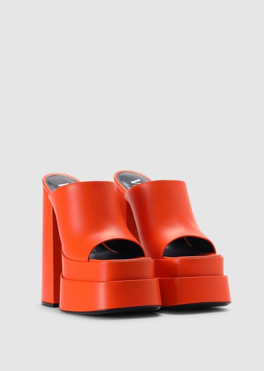 Womens VERSACE Heels | Women'S Aevitas Platform Mule Heels In Orange