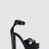 Womens ALEXANDER McQUEEN Heels | Alexander Mcqueen Women'S Butterfly Platform Black Heels