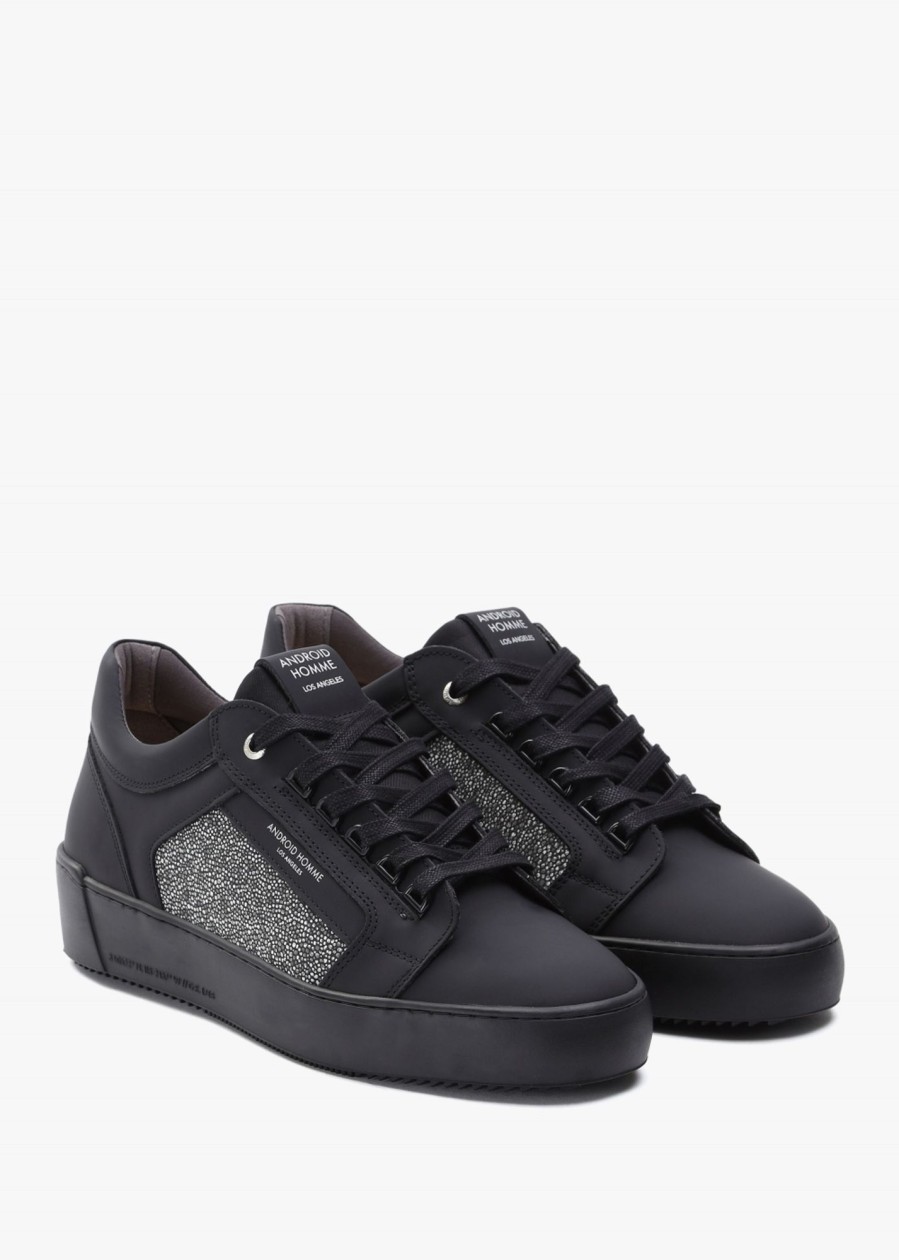 Mens ANDROID HOMME Trainers | Mens Venice Reflective Caviar Trainers In Black