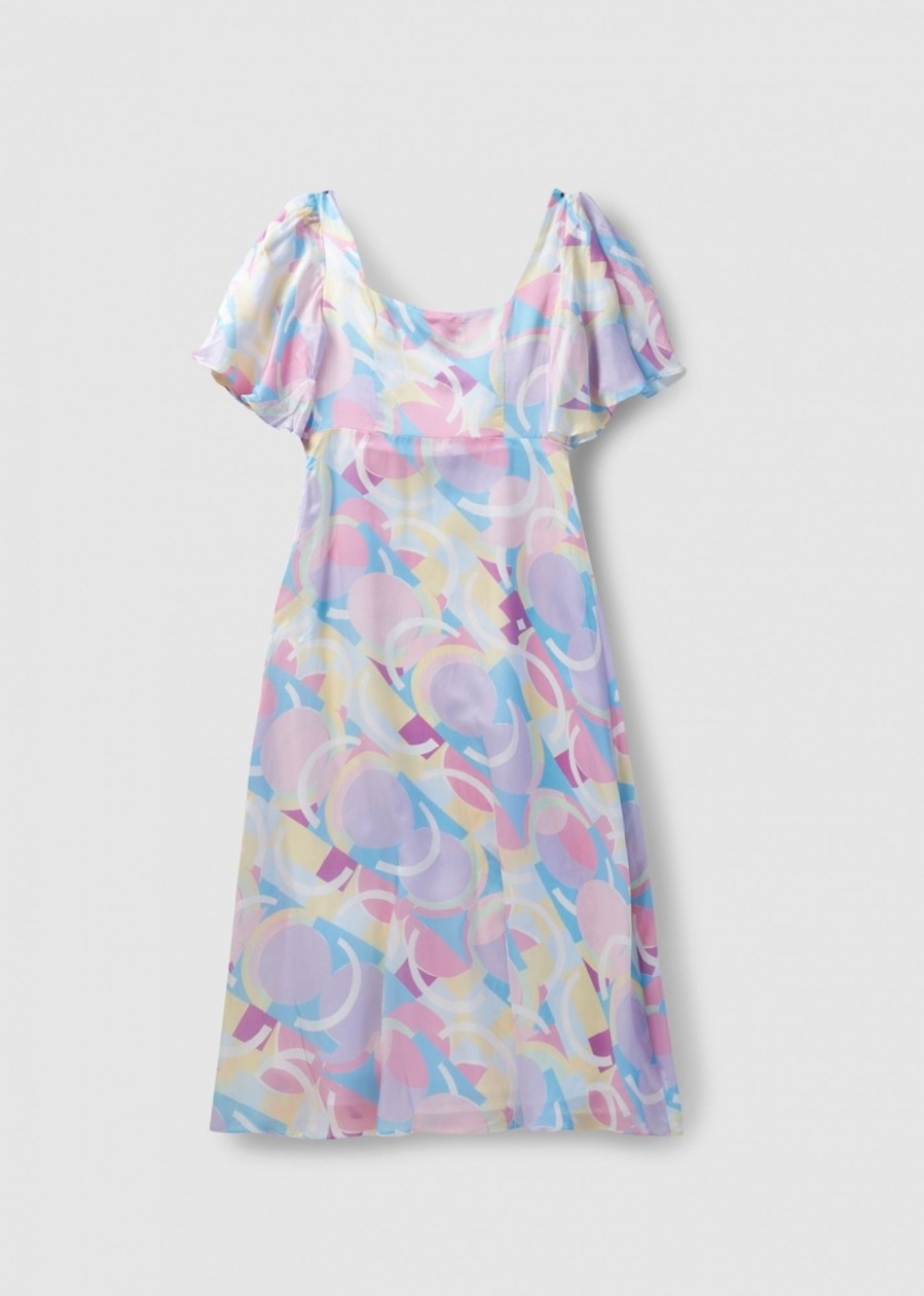 Womens OLIVIA RUBIN Dresses | Womens Savannah Silk Fit Flare Printed Dress In Shapestack