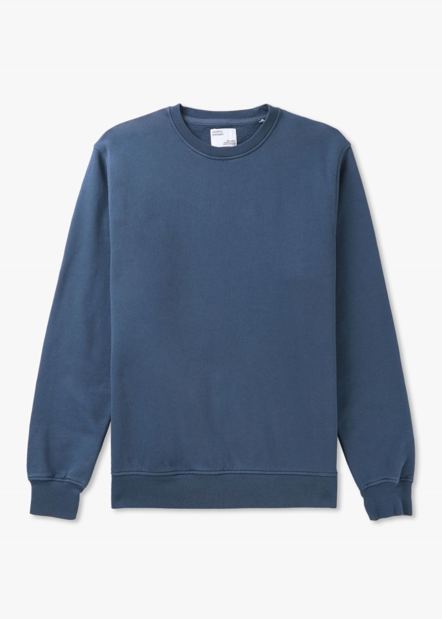 Mens COLORFUL STANDARD Sweatshirts & Hoodies | Mens Classic Crew Neck Sweatshirt In Navy