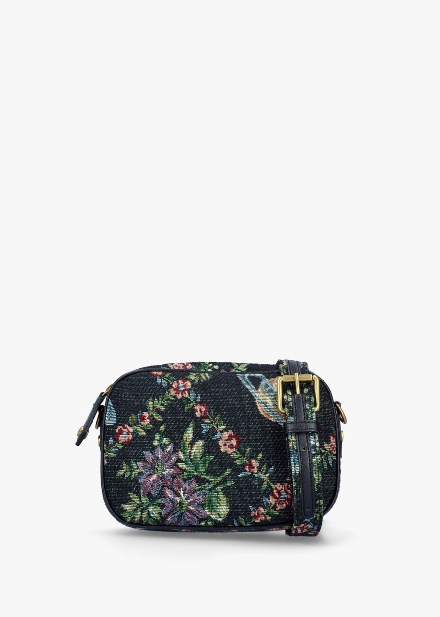 Womens VIVIENNE WESTWOOD Crossbody Bags | Anna Vegan Trellis Tapestry Camera Bag In Black