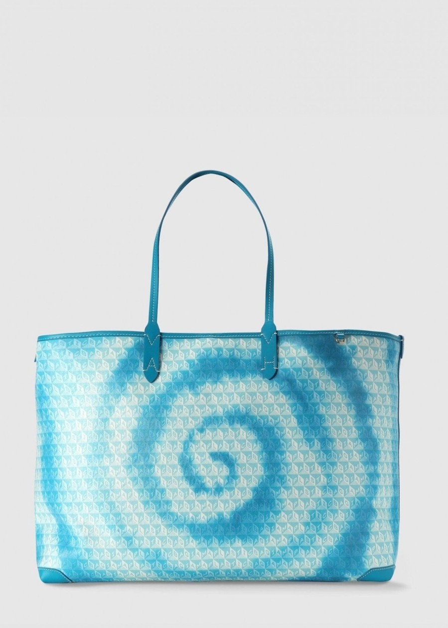 Womens ANYA HINDMARCH Tote Bags | Women'S I Am A Plastic Bag Tie Dye Blue Tote Bag