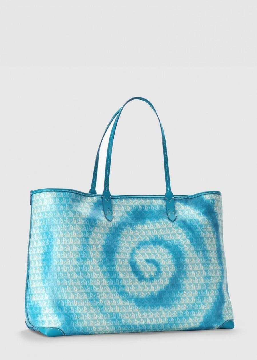 Womens ANYA HINDMARCH Tote Bags | Women'S I Am A Plastic Bag Tie Dye Blue Tote Bag