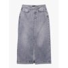 Womens LEVETE ROOM Skirts | Womens Ella Long Denim Skirt In Grey