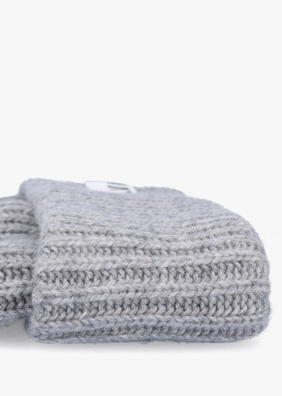 Womens GANNI Gifting | Womens Structured Rib Beanie In Paloma Melange Grey