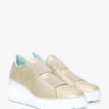 Womens FLY LONDON Trainers | Womens Dito Leather Wedge Trainers In Gold