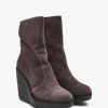 Womens FLY LONDON Boots | Womens Dally Suede High Wedge Ankle Boots In Anthracite