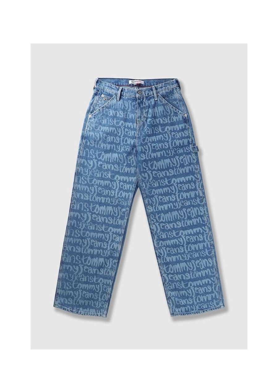 Womens TOMMY HILFIGER Trousers | Th Daisy Baggy Script Print Jeans