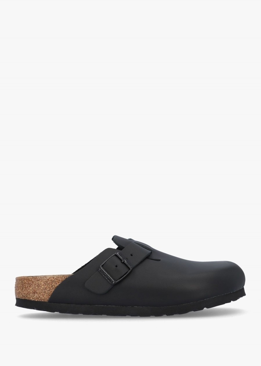 Womens BIRKENSTOCK Flats | Womens Boston Natural Leather Flats In Black