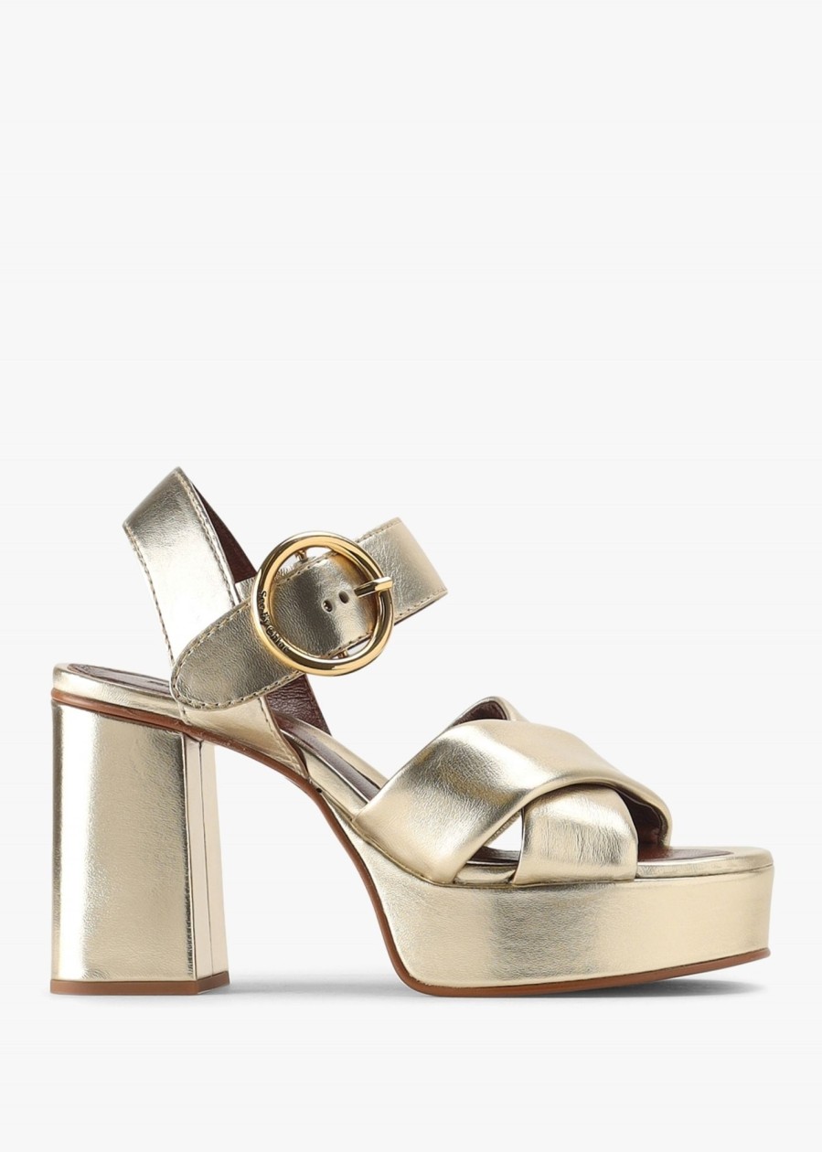 Womens SEE BY CHLOE Heels | See By Chloe Women'S Lyna Gold Heels