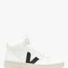 Womens VEJA Trainers | Womens V-15 Leather High-Top Trainers In Extra White Black