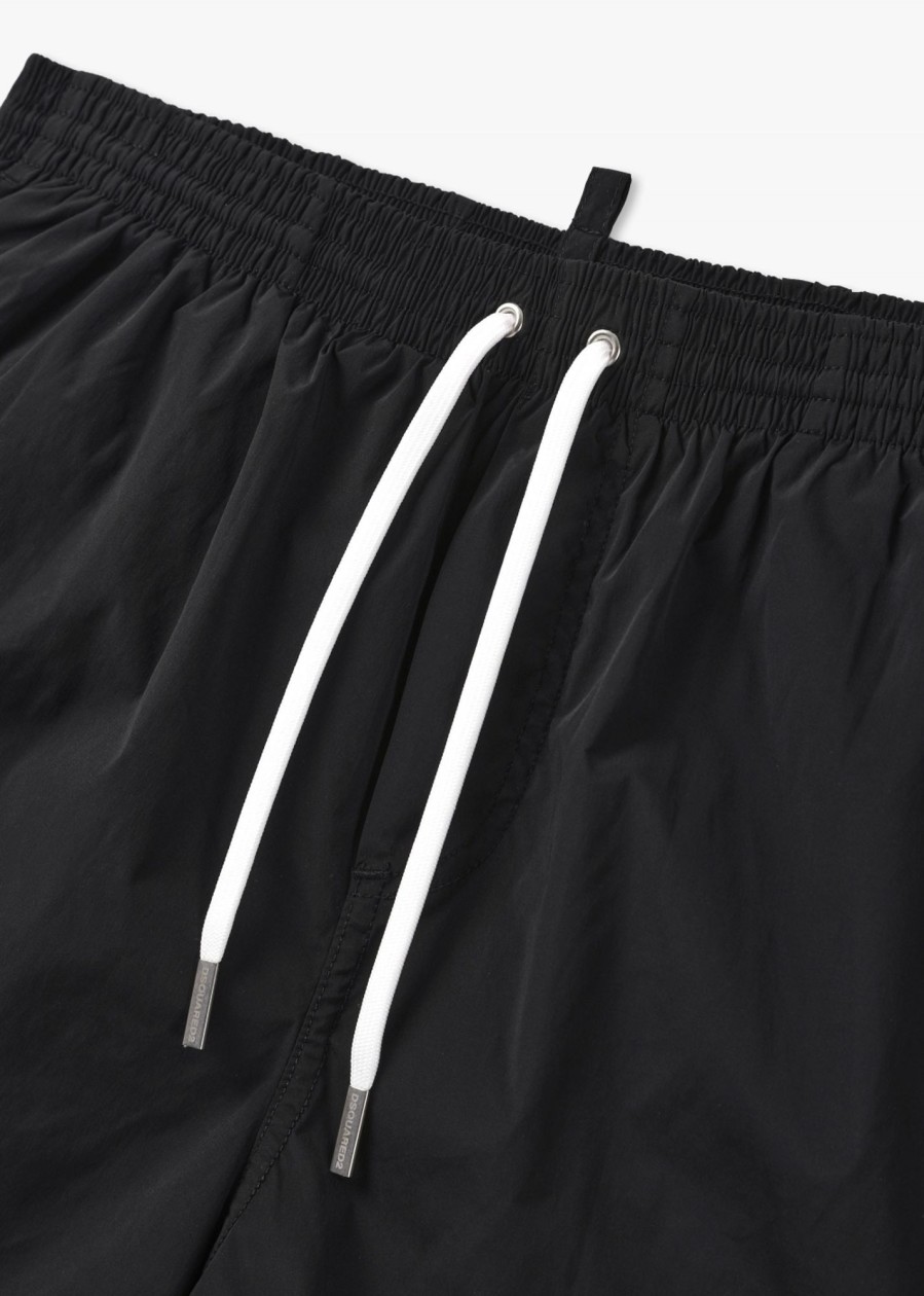 Mens DSQUARED2 Swimwear | Mens Tape Swim Shorts In Black