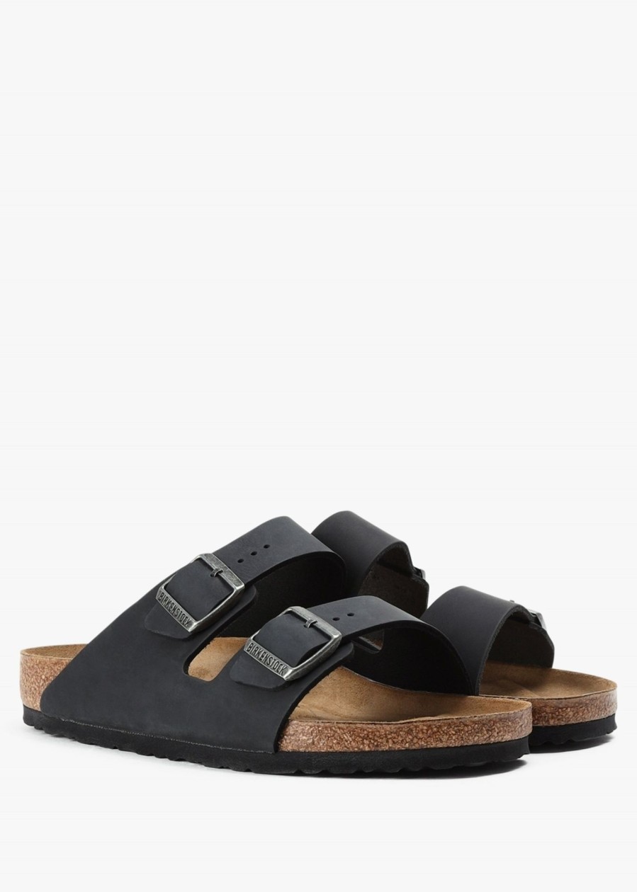 Mens BIRKENSTOCK Sandals | Mens Arizona Oiled Leather Sandals In Black