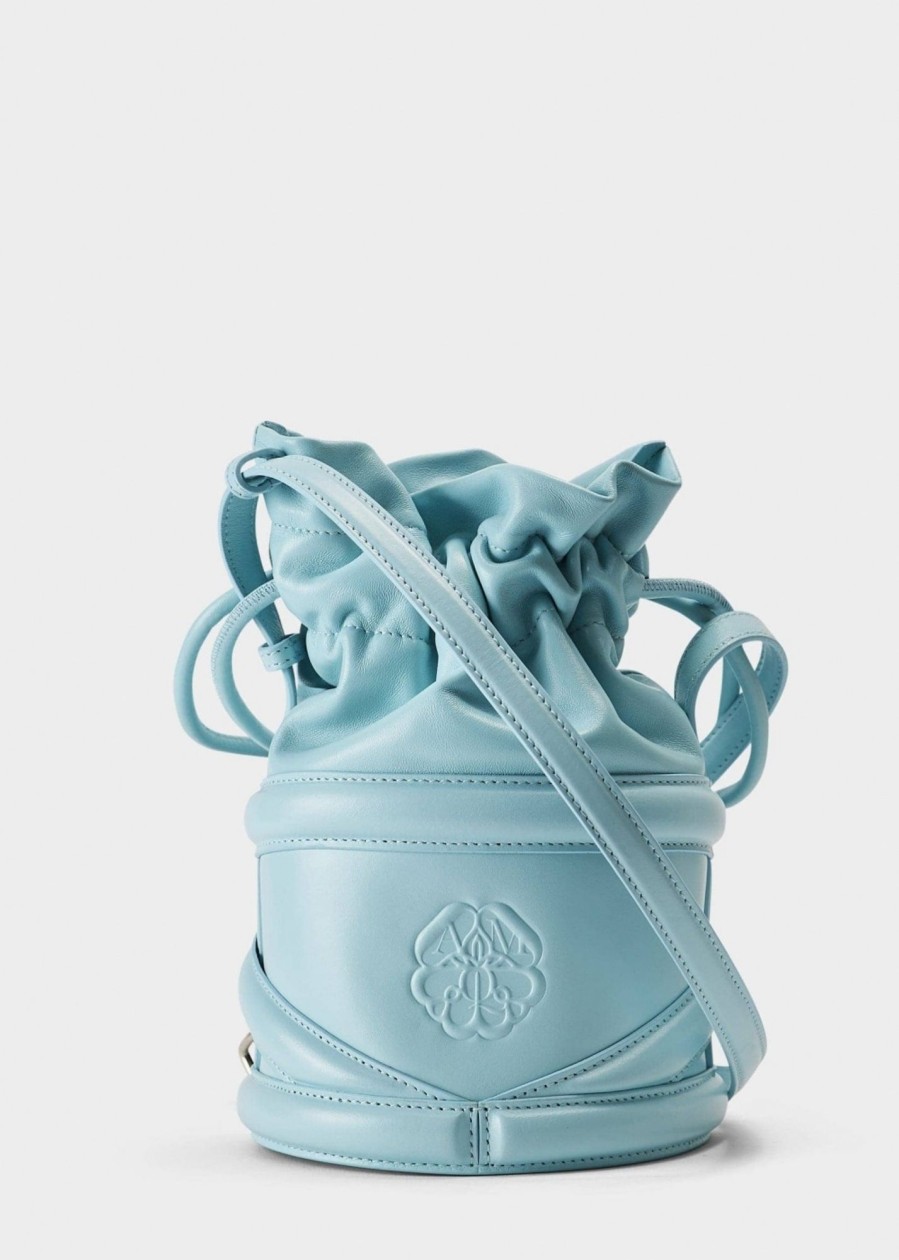 Womens ALEXANDER McQUEEN Tote Bags | Alexander Mcqueen Women'S Soft Curve Light Blue Cross Body Bag