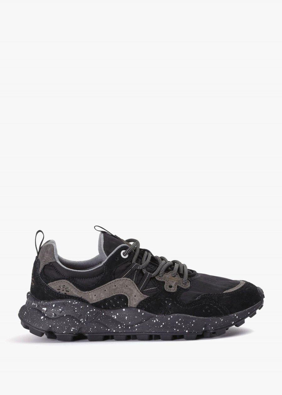 Mens FLOWER MOUNTAIN Trainers | Mens Yamano 3 Suede/Nylon Trainers In Black