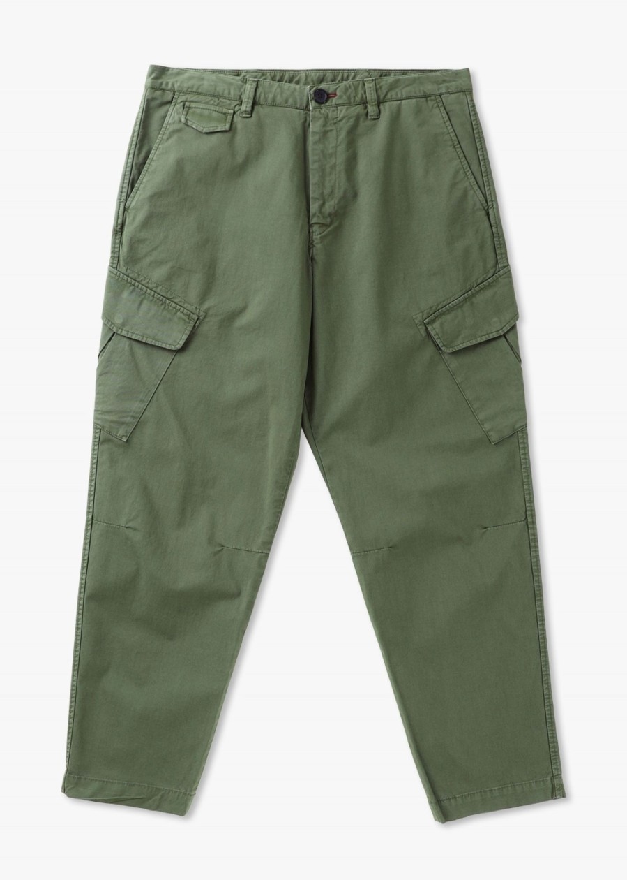 Mens PAUL SMITH Trousers | Mens Stretch-Cotton Twill Cargo Trousers In Green