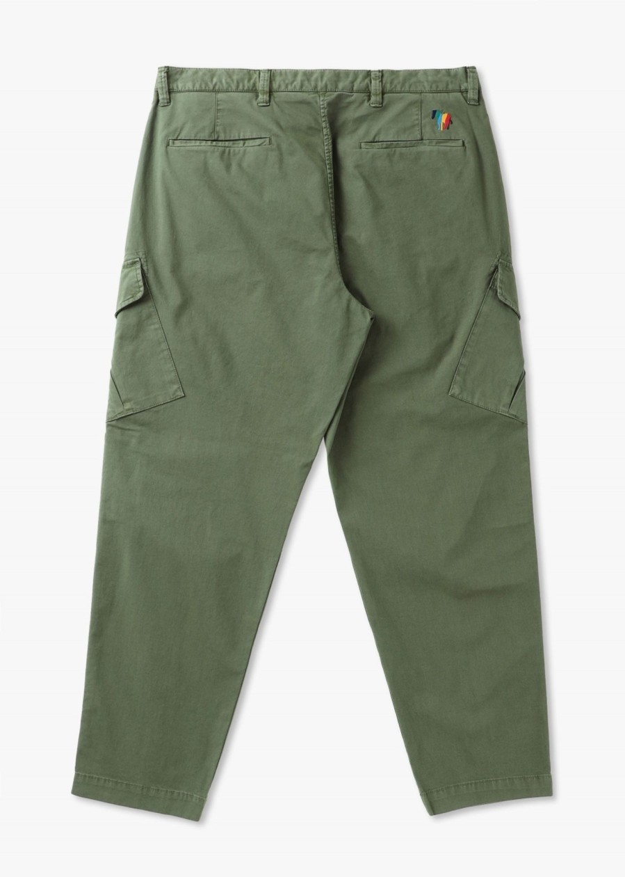 Mens PAUL SMITH Trousers | Mens Stretch-Cotton Twill Cargo Trousers In Green