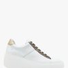 Womens FLY LONDON Trainers | Delf Leather Wedge Trainers In White Bronze