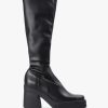 Womens MIISTA Boots | Womens Norma Tall Stretch Leather Boots In Black