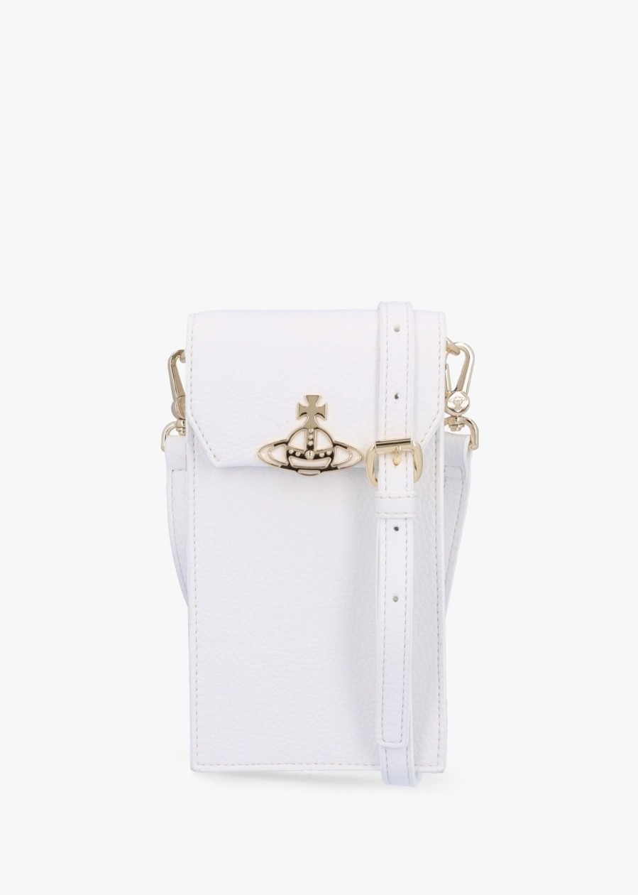 Womens VIVIENNE WESTWOOD Crossbody Bags | Womens Vegan Phone Bag In White Light Gold