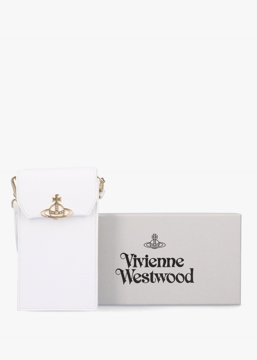 Womens VIVIENNE WESTWOOD Crossbody Bags | Womens Vegan Phone Bag In White Light Gold