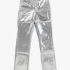 Womens GOOD AMERICAN Trousers | Womens Good Icon Metallic Trousers In Silver Metallic