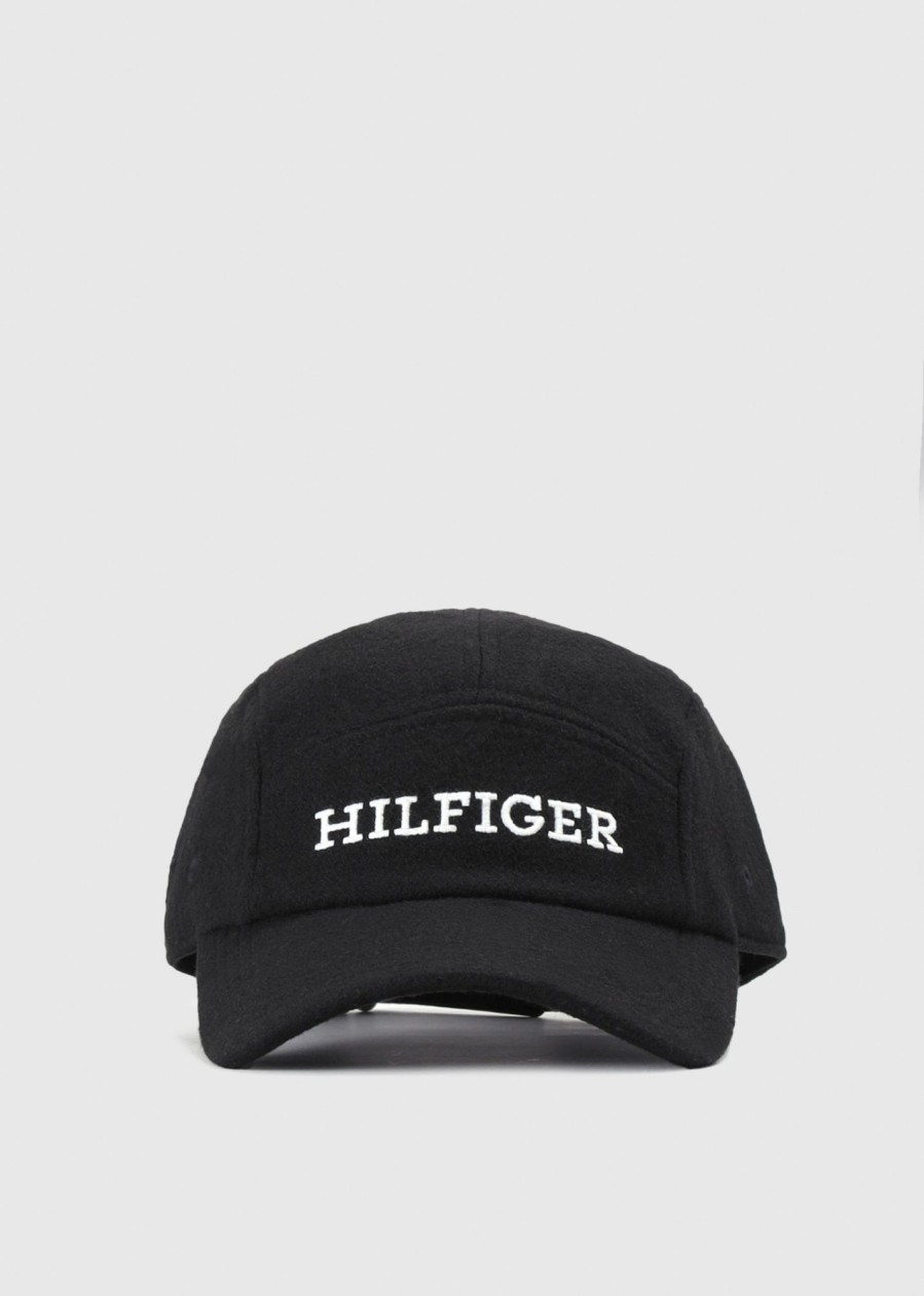 Mens TOMMY HILFIGER Gifting | Mens Monotype Melton Cap In Black