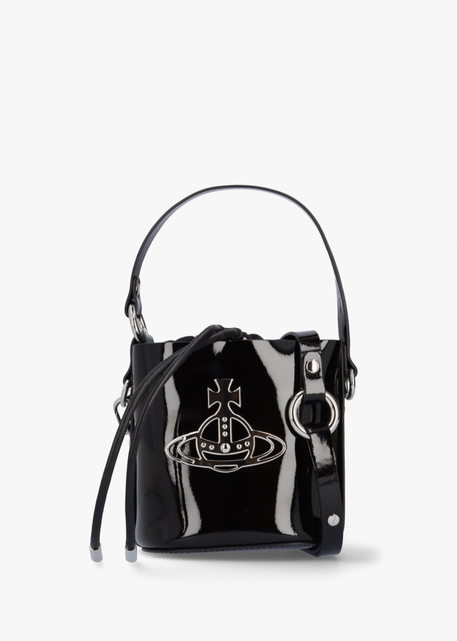 Womens VIVIENNE WESTWOOD Shoulder Bags | Womens Daisy Leather Drawstring Bucket Bag In Black Patent