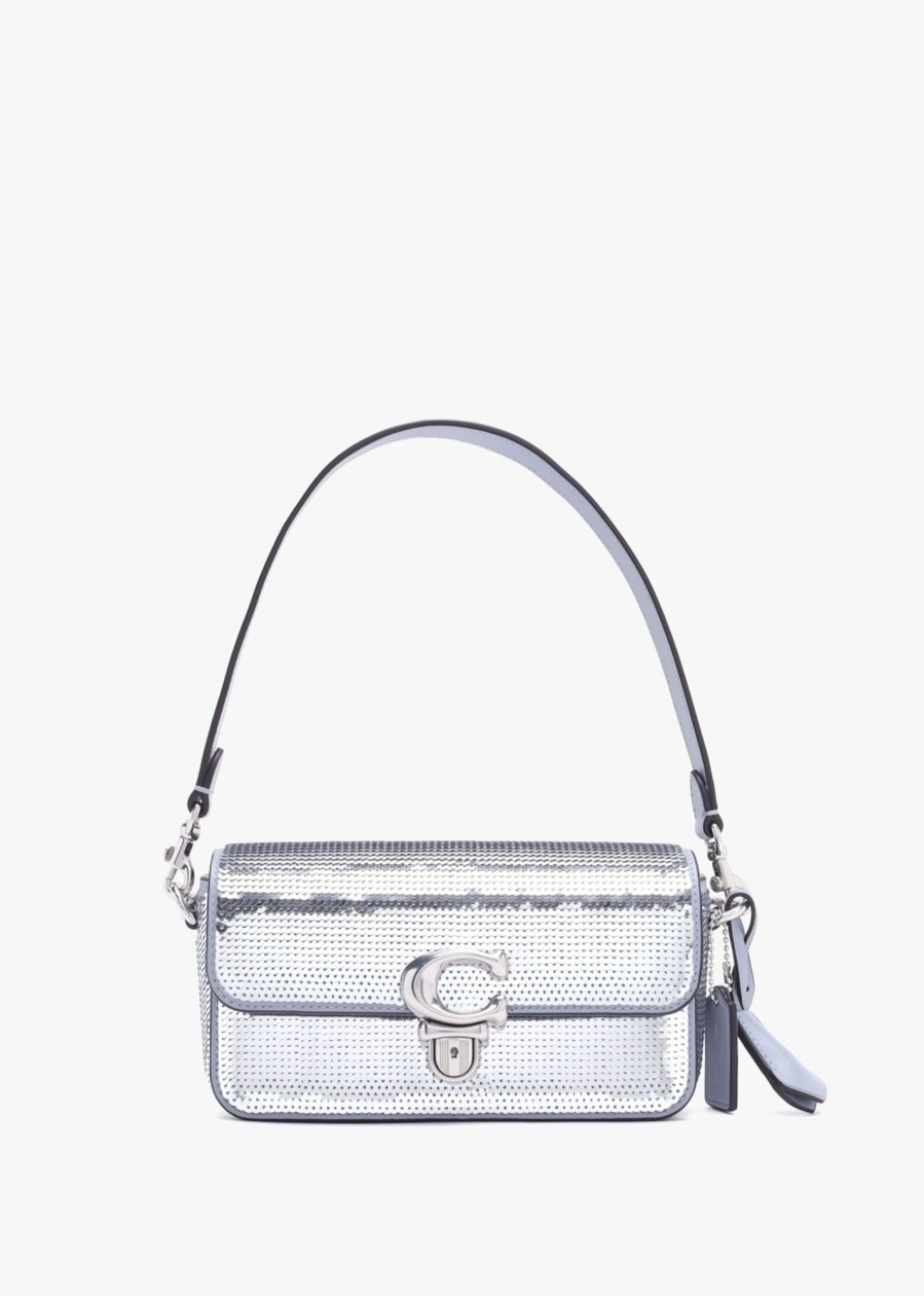 Womens COACH Crossbody Bags | Womens Studio Silver Baguette Bag In Silver