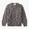 Mens FRAME Knitwear | Mens Textured Crewneck Sweater In Marron Multi