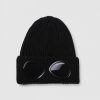 Mens C.P. COMPANY Gifting | Mens Extrafine Merino Wool Goggle Beanie In Black