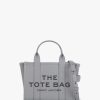 Womens MARC JACOBS Tote Bags | Women'S The Leather Small Wolf Grey Tote Bag In Grey