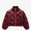 Womens JUICY COUTURE Coats & Jackets | Womens Madeline Monogram Velour Puffer Jacket In Tawny Port