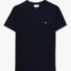 Mens LACOSTE T-Shirts | Mens Pima Cotton Jersey T-Shirt In Dark Navy