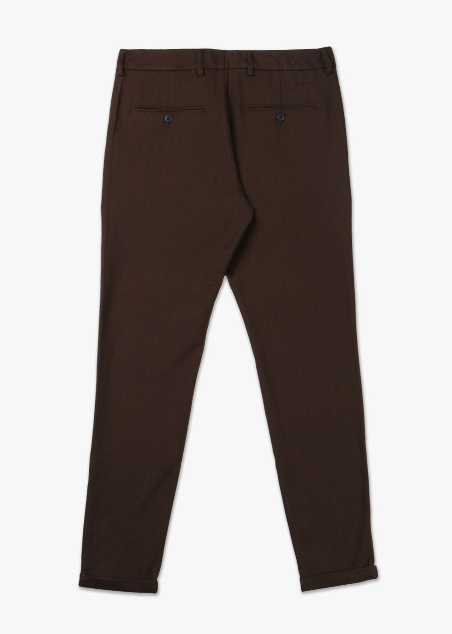 Mens LES DEUX Trousers | Mens Como Herringbone Suit Pants In Ebony Brown