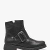 Womens FLY LONDON Boots | Womens Rily Leather Buckle Ankle Boots In Black