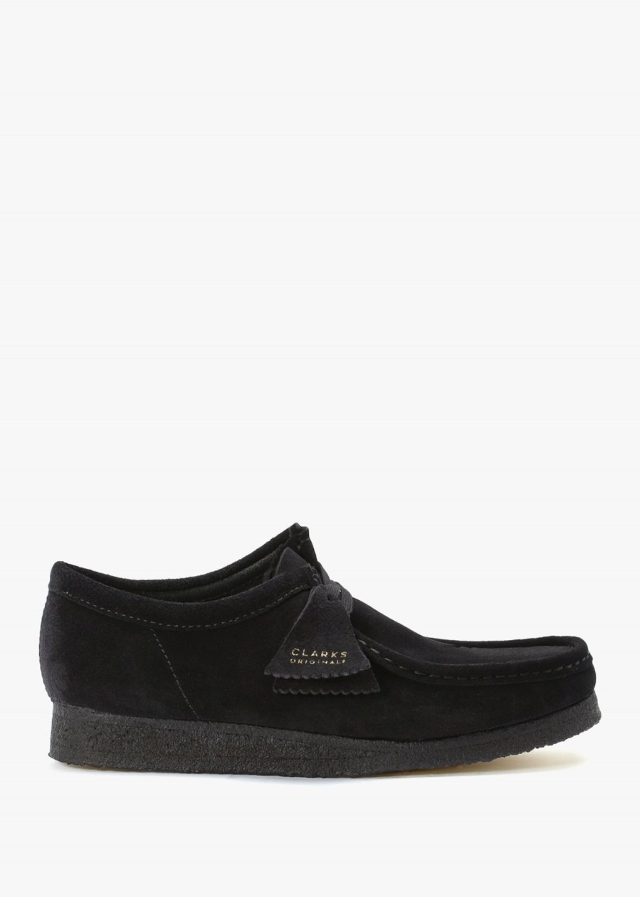 Mens CLARKS ORIGINALS Shoes | Mens Wallabee Suede Shoes In Black