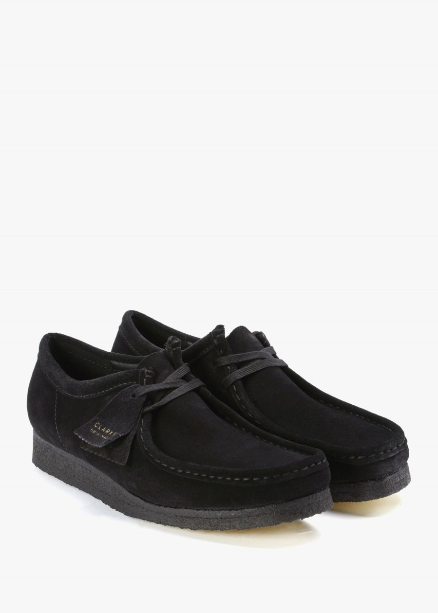 Mens CLARKS ORIGINALS Shoes | Mens Wallabee Suede Shoes In Black