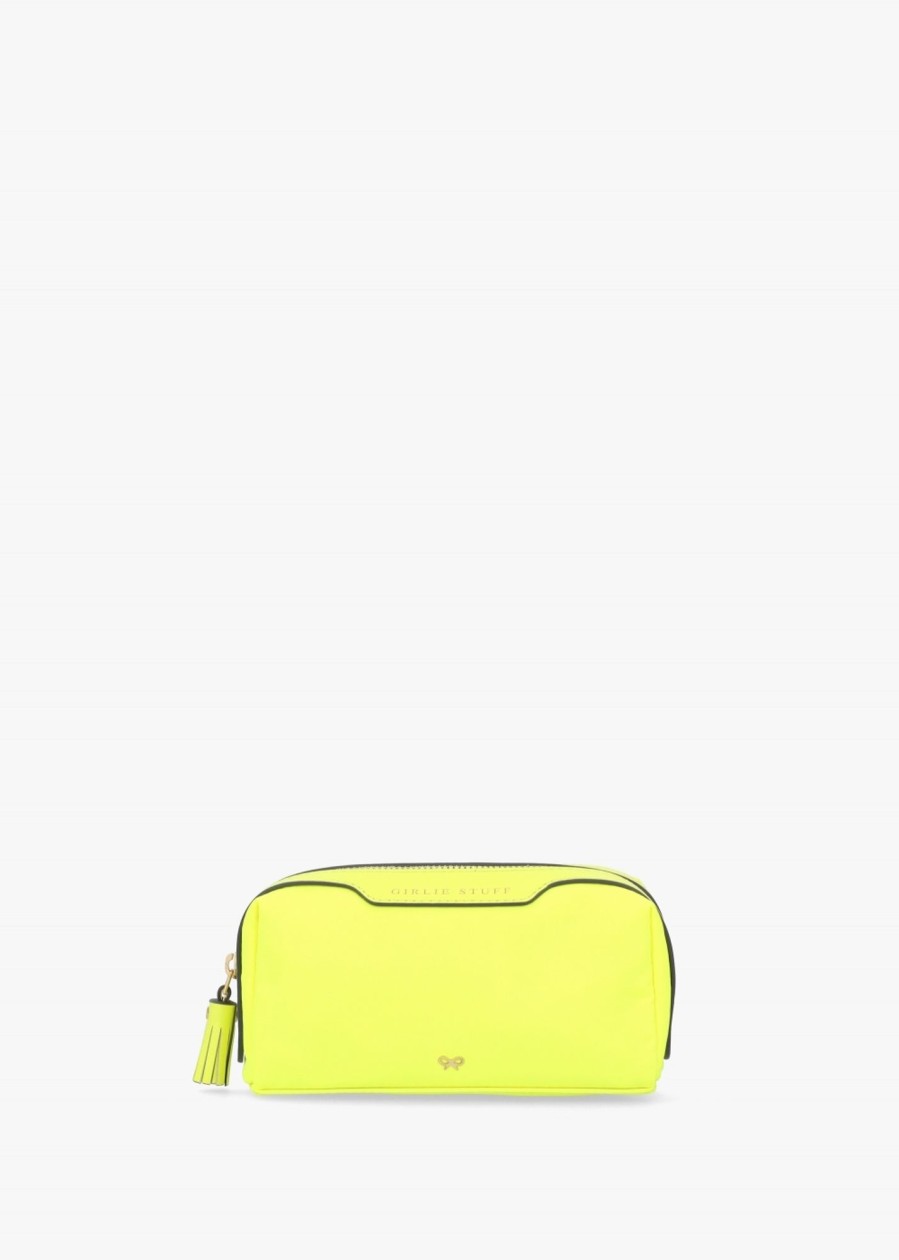 Womens ANYA HINDMARCH Cosmetic Bags | Womens Girlie Stuff Pouch In Neon Yellow