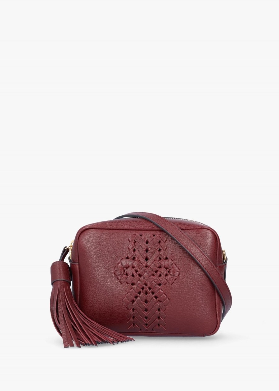 Womens ANYA HINDMARCH Crossbody Bags | Womens Neeson Tassel Leather Crossbody Bag In Rosewood